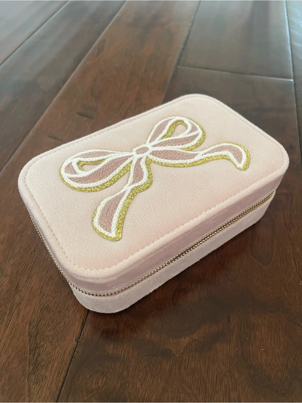 Pink Kids Bow Zip Jewelry box